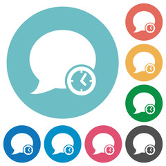 Flat blog comment time icons