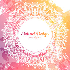 Invitation with hand drawn mandala pattern.