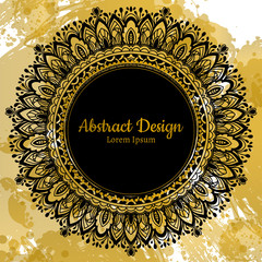 Invitation with hand drawn mandala pattern.