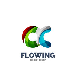 Vector set of abstract letter business logo icons