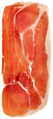 Prosciutto Cured Pork Ham Rasher Isolated On White Background
