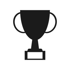 Trophy cup icon. winner competition and success theme. Isolated design. Vector illustration