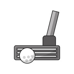 Ball and club icon. Golf sport competition and hobby theme. Isolated design. Vector illustration