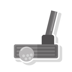 Ball and club icon. Golf sport competition and hobby theme. Isolated design. Vector illustration