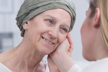 Sick mother and supportive daughter