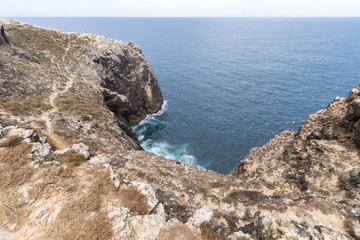 Rough coast of Sagres, most western point in Europe, Portugal