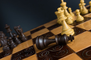 Scacchi fotografati su una scacchiera