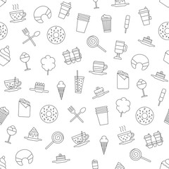 Dessert pattern black icons