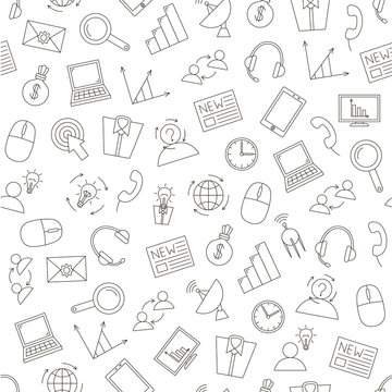 Communication&business pattern black icons