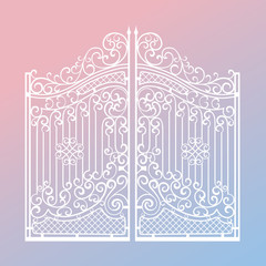 Beautiful iron ornament gates on 2016 year Pantone color mix