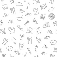 Restaurant pattern black icons