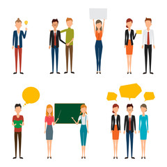 People character of business man and business woman. Flat design