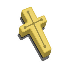 Wood cross, crucifix against vampires. Anti Vampire tool and Christianity Symbol. Element for Happy Halloween party