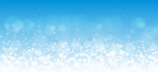 snow on blue sky ,Christmas background