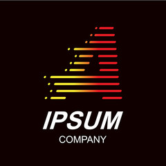 Abstract letter A logo design template,fast speed fire moving,quick energy sign,vector icon,lines letters,Typographic elements