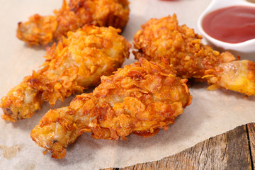 fried chicken and ketchup