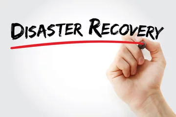 Deurstickers Hand writing Disaster recovery with marker, concept background © dizain