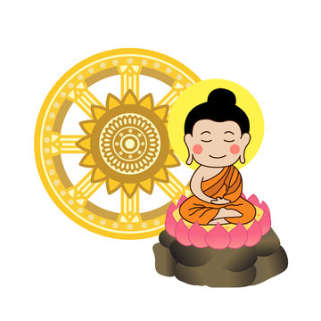 cartoon buddha meditating lotus flower clip art preview