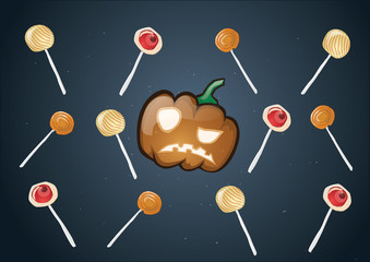 Тыква и леденцы на хэллоуин