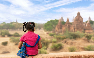 Burmese girl at Old Bagan, Myanmar