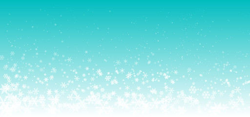 Abstract white snow flakes on blue sky ,Christmas background