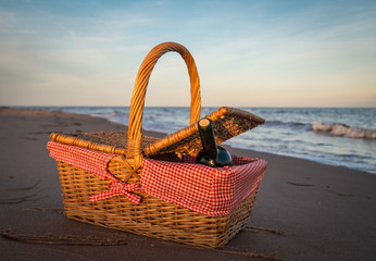 picnic basket at the beach
