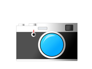 Classic retro rangefinder camera drawing cartoon