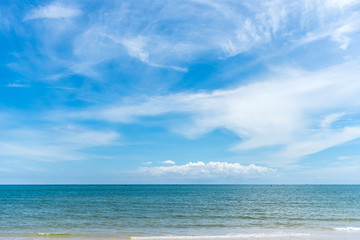 blue sky with cloud and sea