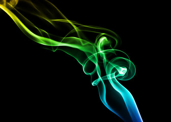Green and blue smoke