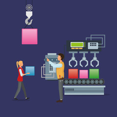 factory machine teamwork related icons image vector illustration design 
