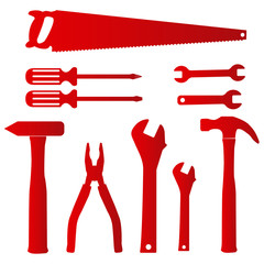 Construction tool collection.vector silhouette