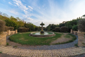 Rome (Italy) - The public park and fountains of Villa Doria Pamphili, located on the Gianicolo hill.