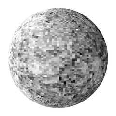 Black-and-white disco ball. Design element for party flyer. Vector graphic pattern