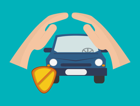 sheltering hands with insurance services related icons image vector illustration