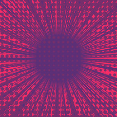 Abstract Creative concept vector comics pop art style blank layout template with clouds beams and isolated dots pattern on background. For Web and Mobile Applications, illustration template design