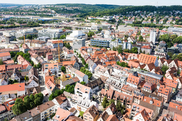 Fototapeta na wymiar Aerial view over the city of Ulm
