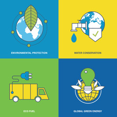 Illustration about environmental protection and preservation of natural resources