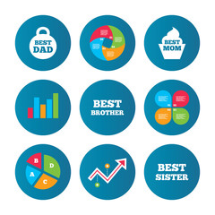 Best mom and dad, brother, sister icons.