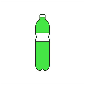 Plastic bottle sign flat icon on background