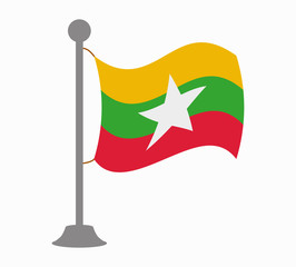 burma flag mast