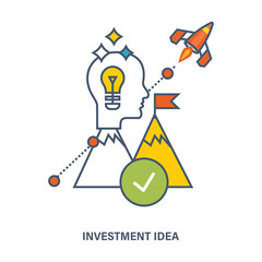 Concept of investment idea and creative process