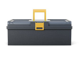 Black plastic tool box. 3d rendering