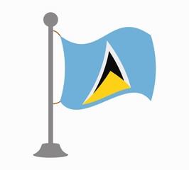 saint lucia flag mast