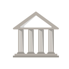 Bank building icon. Financial item commerce and market theme. Isolated design. Vector illustration