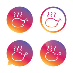 Chicken sign icon. Hen bird meat symbol.