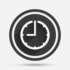 Clock time sign icon. Watch or timer symbol.