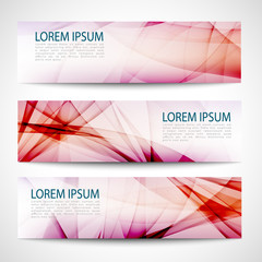 Abstract header red wave white vector design