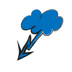 cartoon lightning bolt and cloud