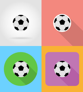 football soccer ball flat icons vector illustration