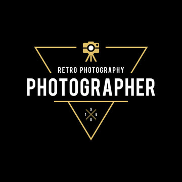 Set of Photography Logo Design Templates. Photography Retro Badges and Labels. Black and Golden Colors. Wedding Photography. Photo Studio. Camera Shop.